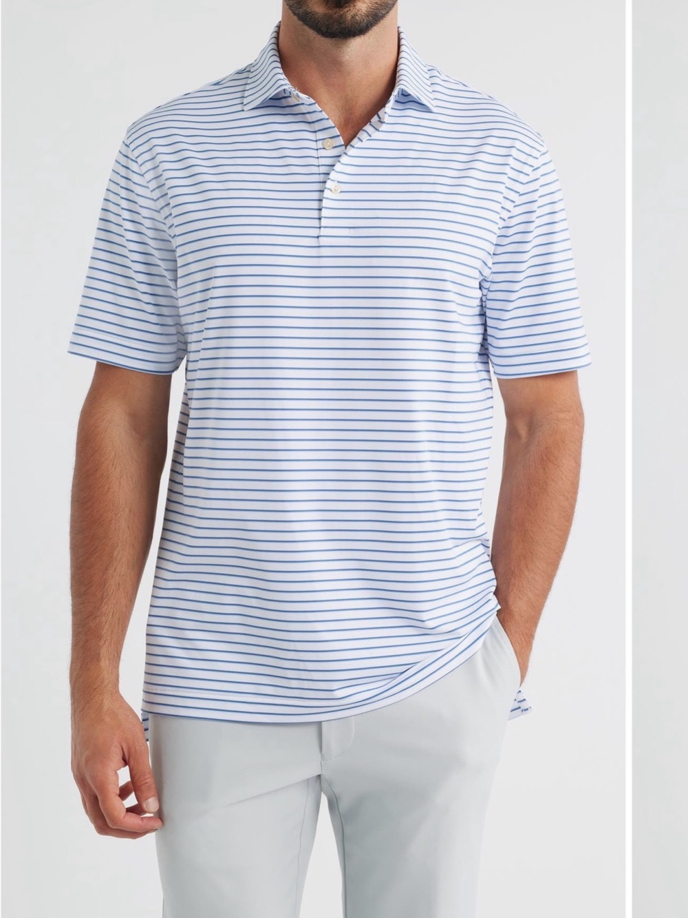 Peter Millar Dunnes Stripe Performance summer comfort Jersey Polo